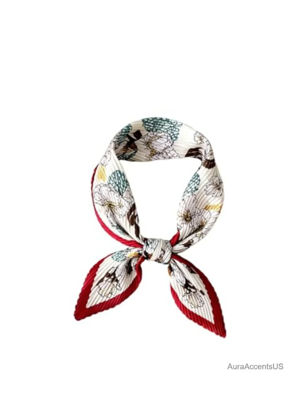 Lightweight Satin-Like Fashion Scarf Crinkle Pleated Multifunctional Neck Scarf